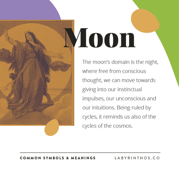 Symbol Meanings of the Tarot - The Moon - Learning Tarot with Labyrinthos