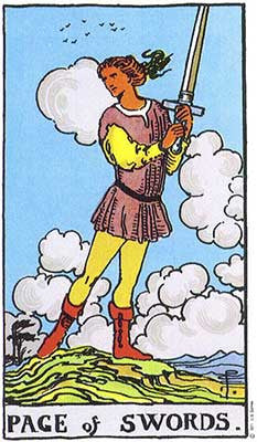 Page of Swords Meaning - Original Rider Waite Tarot Depiction