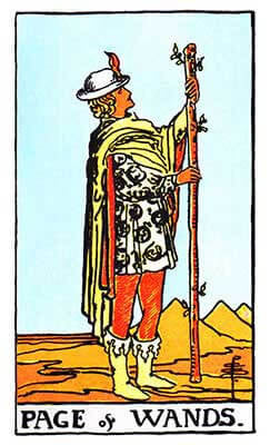 Page of Wands Meaning - Original Rider Waite Tarot Depiction