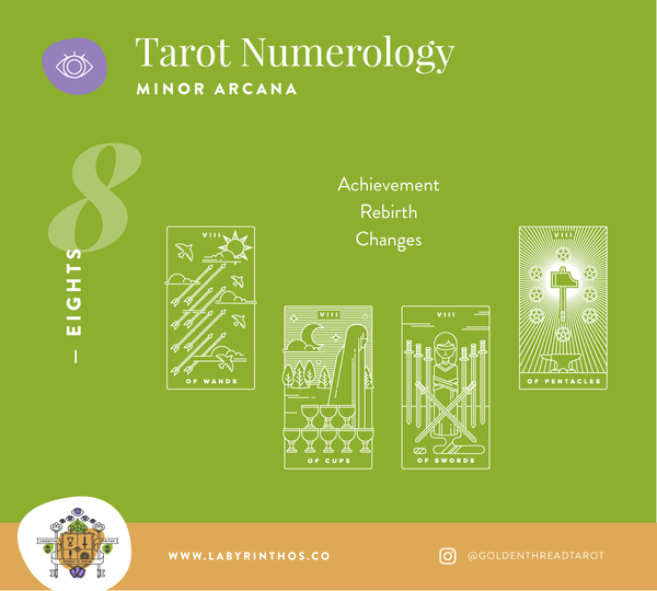 Tarot and Numerology - what do the eights mean in tarot?