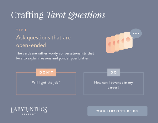 Ask open ended questions - Tip 1 - How to Phrase Effective Tarot Card Questions and Get the Most From Your Tarot Reading