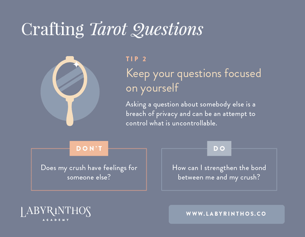 Keep tarot card questions focused on yourself - Tip 2 - How to Phrase Effective Tarot Card Questions and Get the Most From Your Tarot Reading