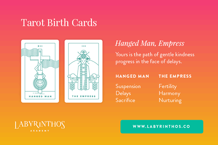 The Hanged Man and The Empress - Tarot Birth Card Meaning Revealed