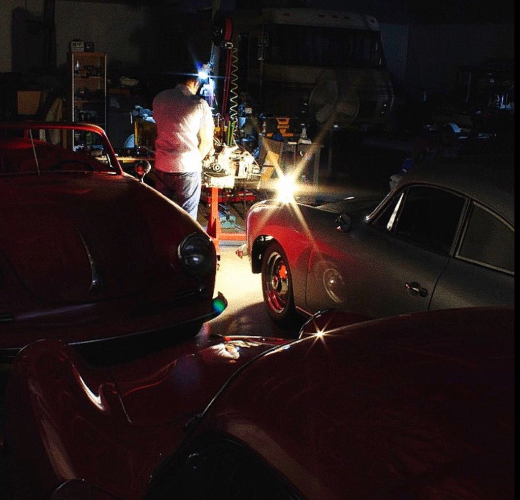 Nico Samaras working in the garage