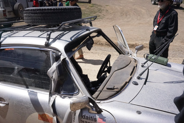 Windshield popped out in Mongolia on the Peking to Paris rally