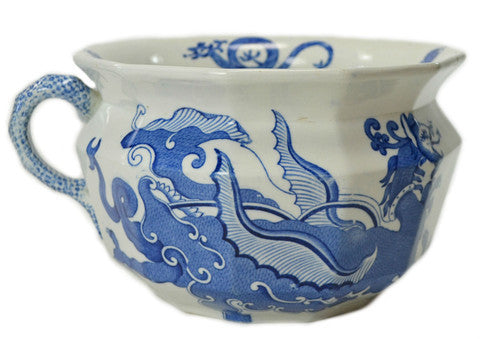 Blue and white dragon planter