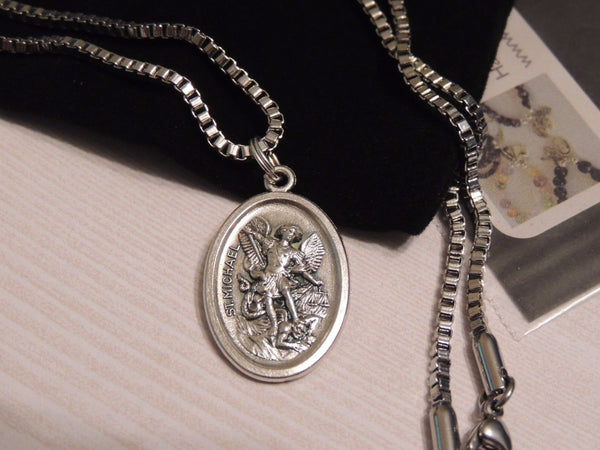 stainless steel st michael pendant