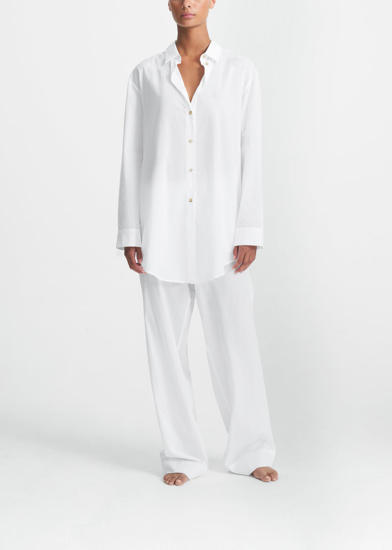 London White Cotton Pyjama Top