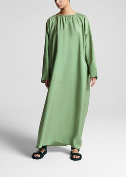 Rhodes Jade Green Silk Twill Maxi Dress