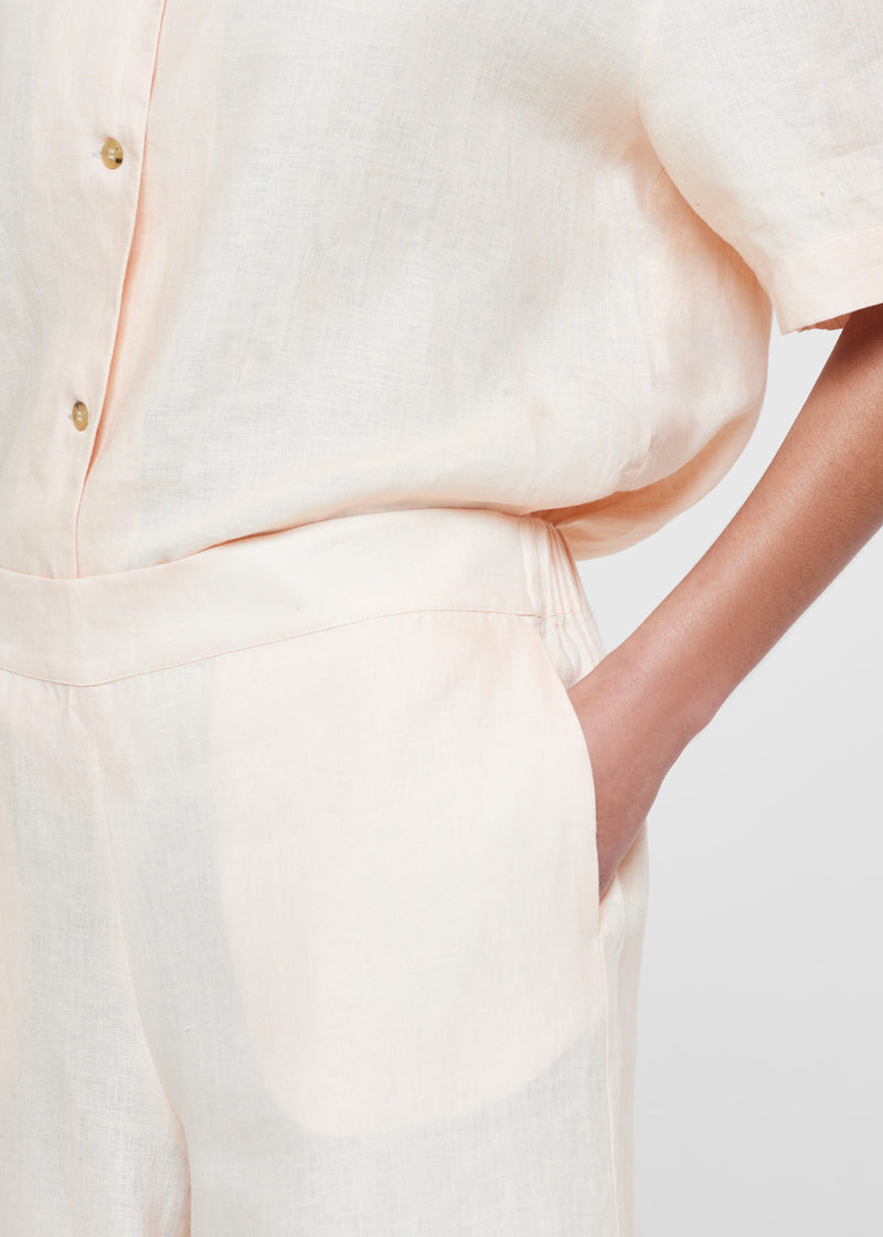Peach Linen Low-Rise Pyjama Bottom