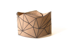 geometric cuff bracelet in leather