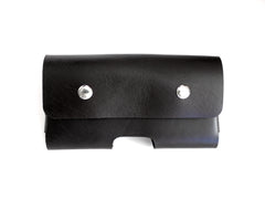 black leather iPhone holster