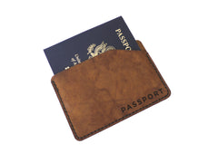 laser engraved passport wallet in leather