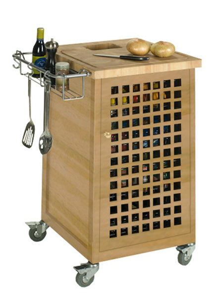 Chris Chris Natural Pantry Fold Up Prep Station Kitchen Cart