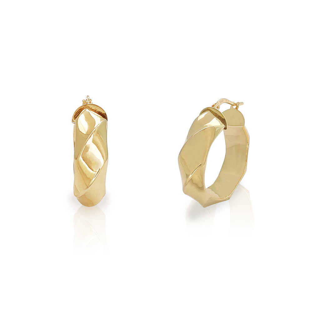 Semi-Twist Hoop Earrings (14K)