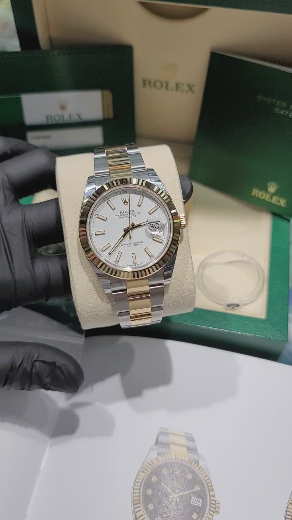 Pre-Owned Rolex 41 mm Datejust Two Tone Oyster White Dial Popular