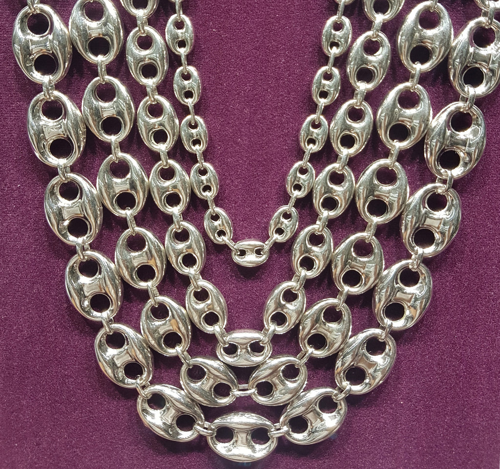 sterling silver gucci link necklace
