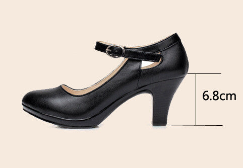 black heeled work shoes