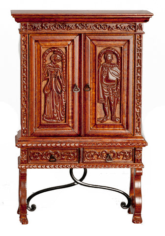 Sacristy Cupboard, Walnut Finish
