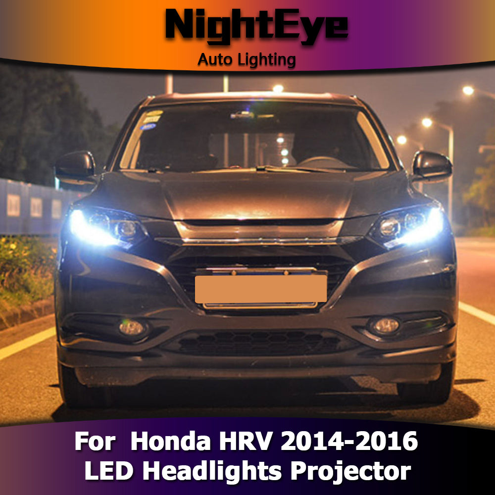 NightEye Car Styling for Honda HRV Headlights 2014-2016 Vezel LED Headlight DRL Bi Xenon Lens High Low Beam Parking Fog Lamp