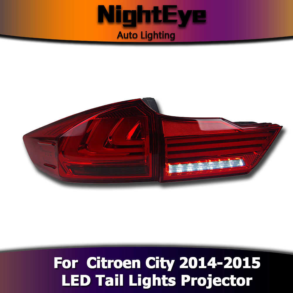 NightEye Car Styling for City Tail Lights 2014-2015 New City LED Tail Light LED Rear Lamp LED DRL+Brake+Park+Signal