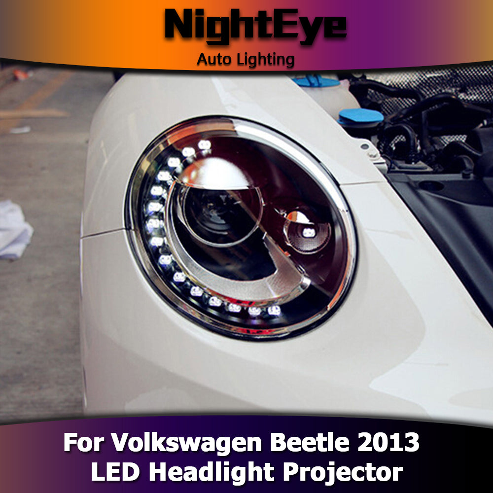 NightEye Car Styling for Beetle Headlights 2013 Beetle LED Headlight DRL Bi Xenon Lens High Low Beam Parking Fog Lamp