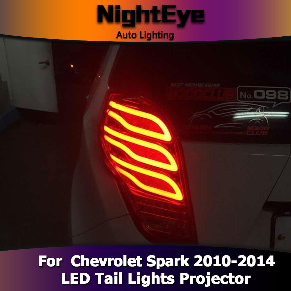 NightEye Car Styling for Chevrolet Spark Tail Lights 2010-2014 New Spark LED Tail Light Rear Lamp DRL+Brake+Park+Signal
