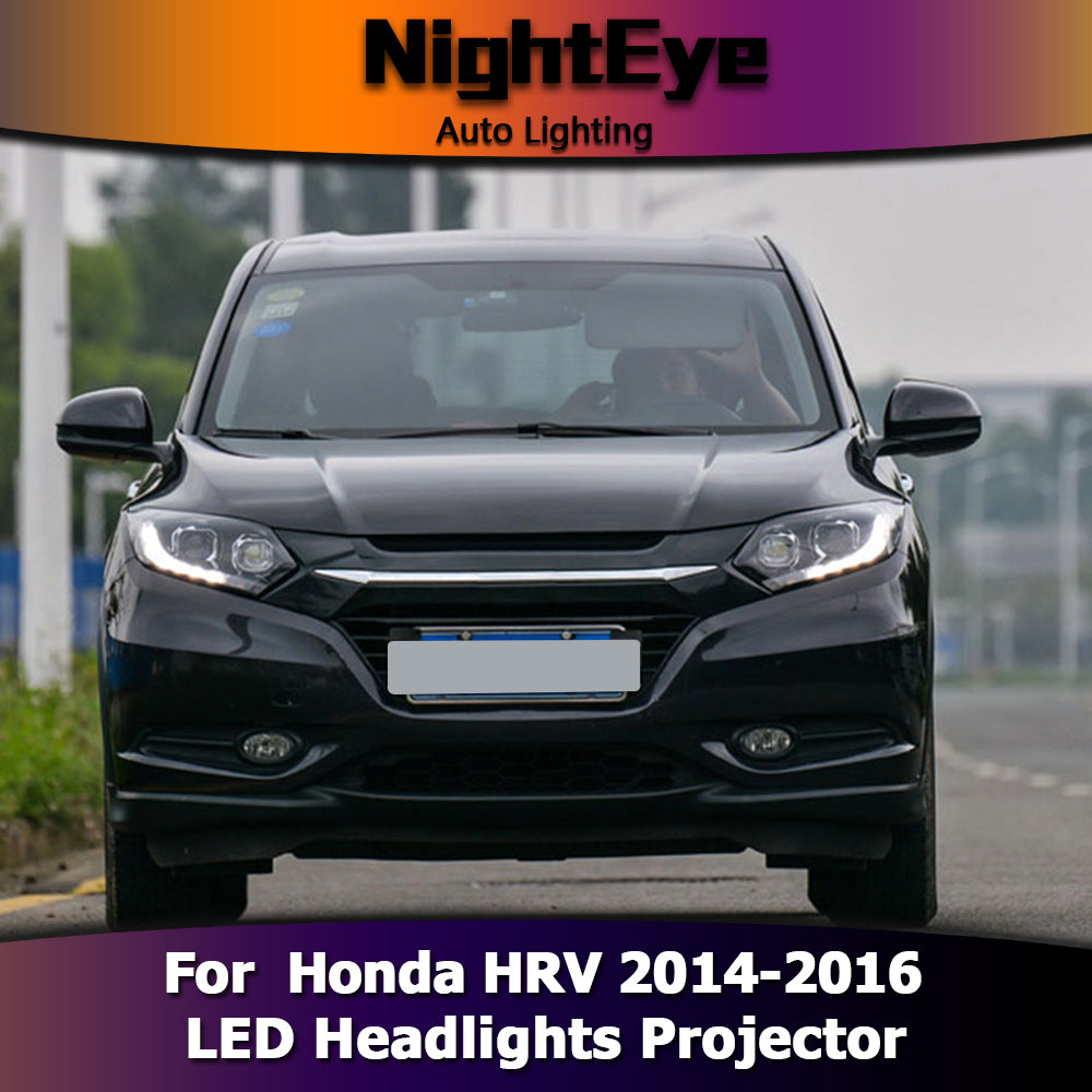 NightEye Car Styling for Honda HRV Headlights 2014-2016 Vezel LED Headlight DRL Bi Xenon Lens High Low Beam Parking Fog Lamp