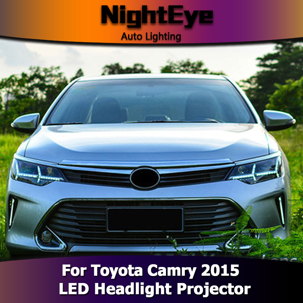 NightEyeCar Styling for Toyota Camry V55 Headlights 2015 New Camry LED Headlight DRL Bi Xenon Lens High Low Beam Parking Fog Lamp