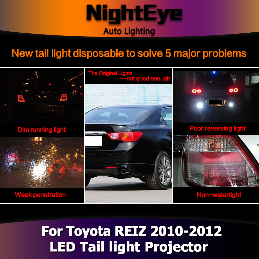 NightEye Car Styling for Toyota Reiz Tail Lights 2010-2012 Mark X LED Tail Light Rear Lamp DRL+Brake+Park+Signal
