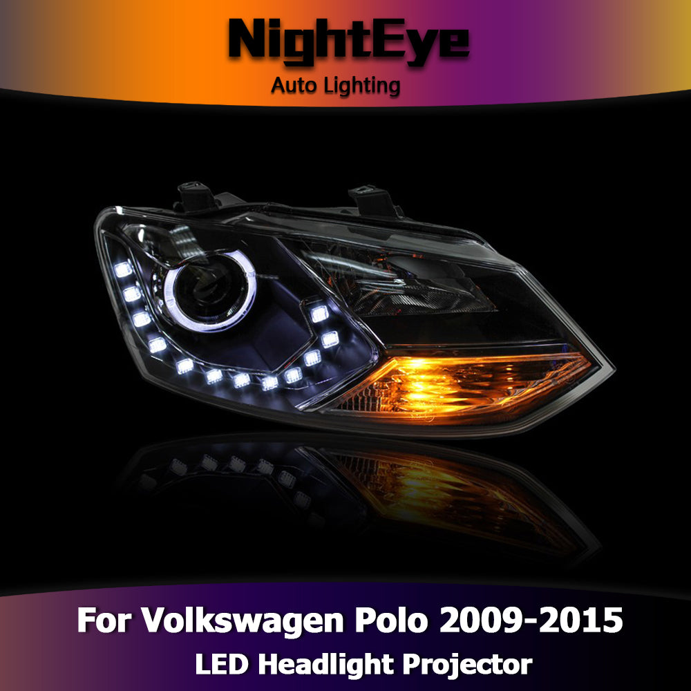 NightEye Car Styling for VW Polo GTI Headlights New Polo LED Headlight DRL Bi Xenon Lens High Low Beam Parking Fog Lamp Accessories