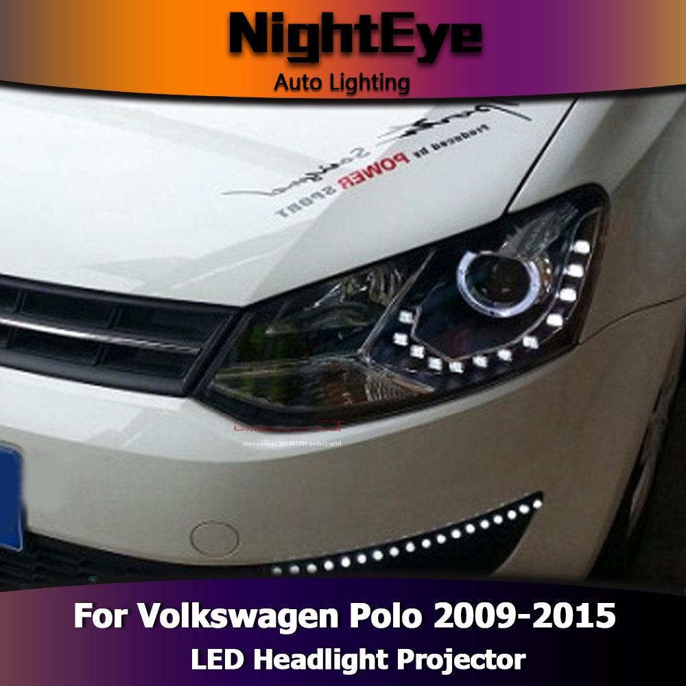 NightEye Car Styling for VW Polo GTI Headlights New Polo LED Headlight DRL Bi Xenon Lens High Low Beam Parking Fog Lamp Accessories