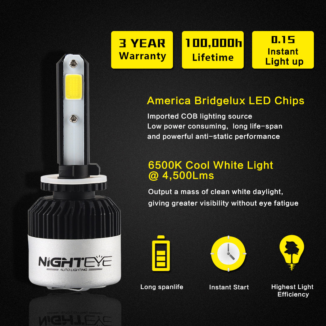 NIGHTEYE  9000LM 880 HB4 LED Light Headlight Bulb Lamp Kit White Beam For Ford