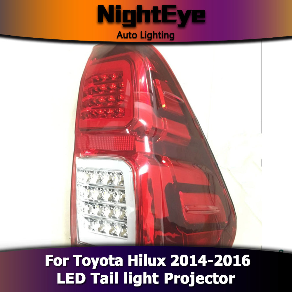 NightEye Car Styling for Toyota Hilux Tail Lights 2014-2016 New Revo LED Tail Light Vigo LED Rear Lamp DRL+Brake+Park+Signal