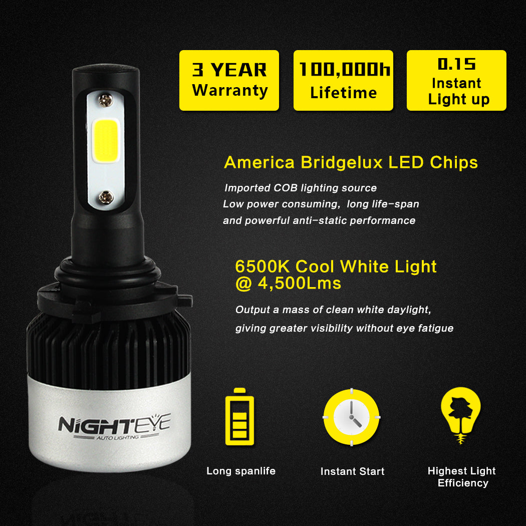 NIGHTEYE  9000LM 9005 HB4 LED Light Headlight Bulb Lamp Kit White Beam For Ford