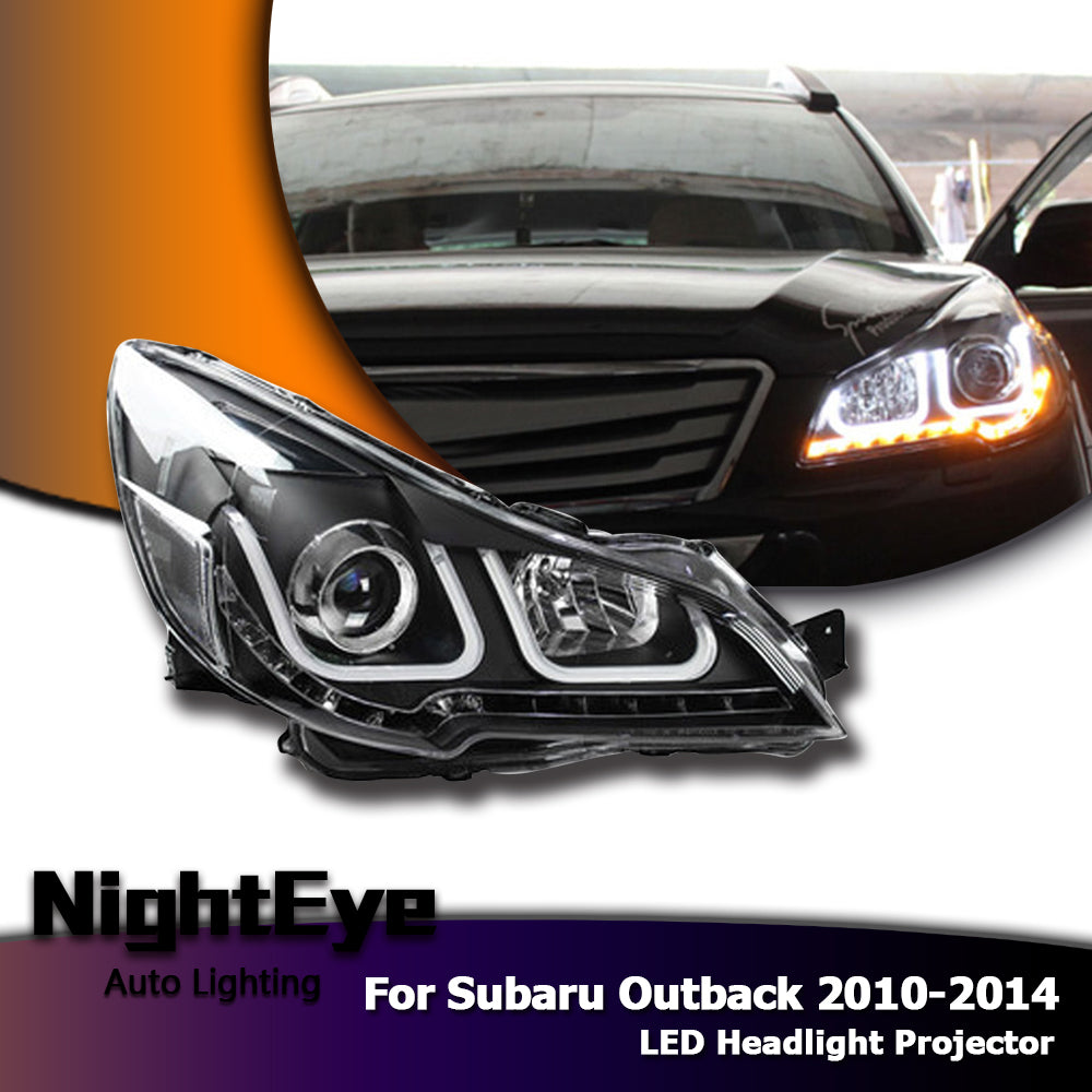 NightEye Car Styling for Outback Headlights 2010-2014 New Outback LED Headlight LED DRL Bi Xenon Lens High Low Beam Parking