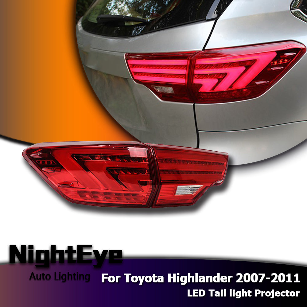 NightEye Car Styling for Toyota Highlander Tail Lights 2015 New Kluger LED Tail Light Lexus Type Rear Lamp DRL+Brake+Park+Signal