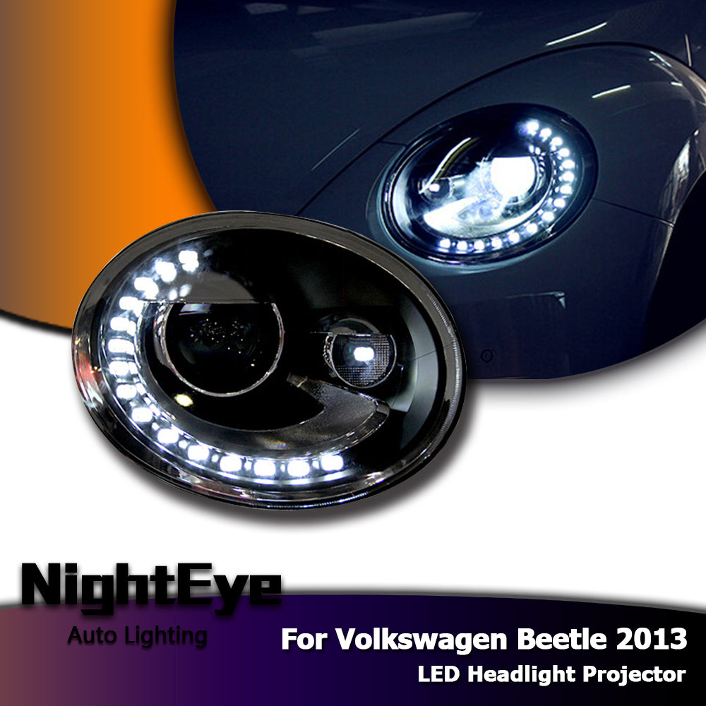 NightEye Car Styling for Beetle Headlights 2013 Beetle LED Headlight DRL Bi Xenon Lens High Low Beam Parking Fog Lamp