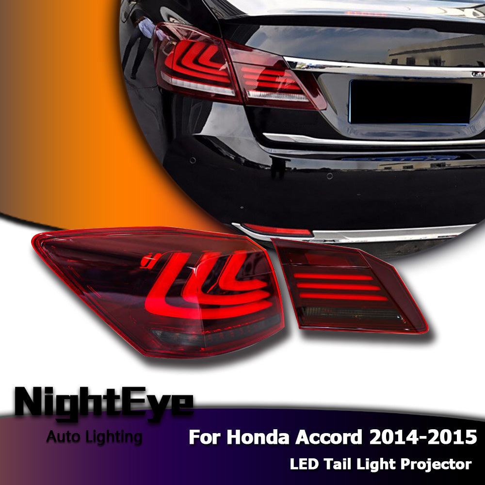 NightEye Car Styling for Accord Tail Lights 2014-2015 New Accord9 LED Tail Light LED Rear Lamp LED DRL+Brake+Park+Signal