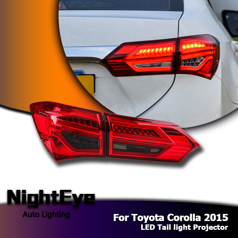 NightEye Car Styling Tail Lamp for Corolla Tail Lights 2015 Altis LED Tail Light GLK Design Rear Lamp DRL+Brake+Park+Signal