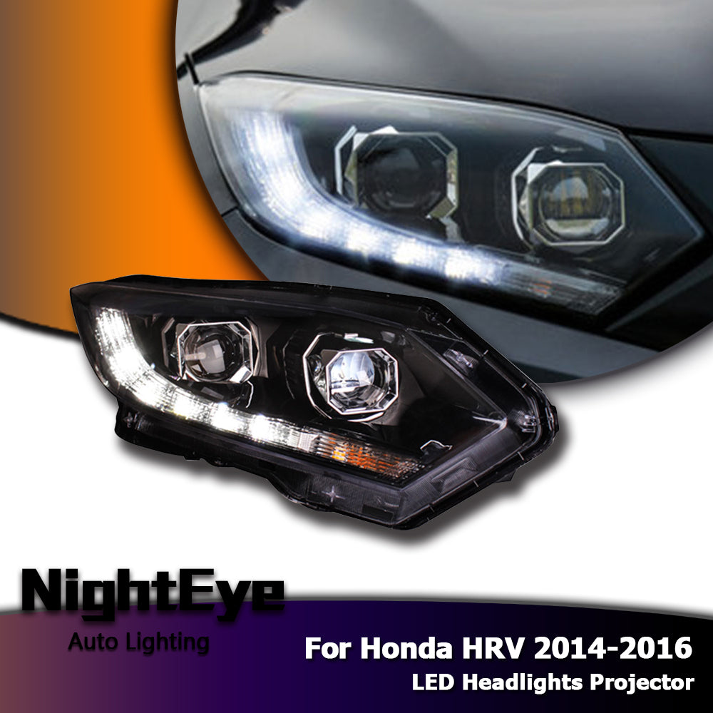 NightEye Car Styling for Honda HRV Headlights 2014-2016 Vezel LED Headlight DRL Bi Xenon Lens High Low Beam Parking Fog Lamp