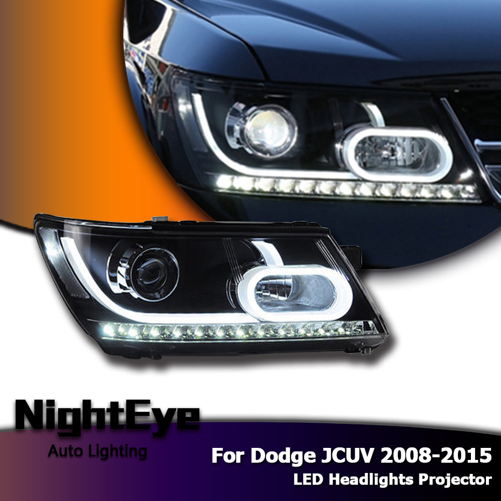 NightEye Car Styling for Dodge Journey Headlights 2008-2015 New JCUV LED Headlight DRL Bi Xenon Lens High Low Beam Parking Fog Lamp