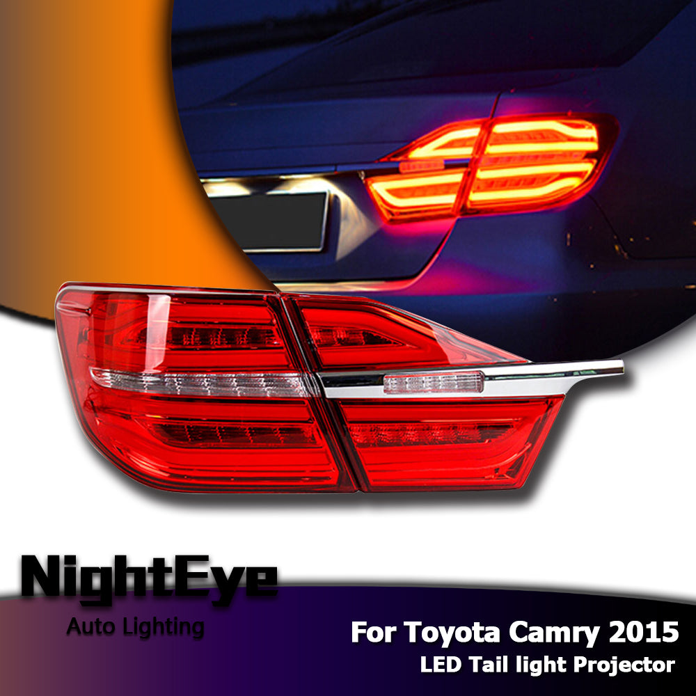 NightEye Car Styling for Camry Tail Lights 2015 New Camry V55 LED Tail Light Rear Lamp DRL+Brake+Park+Signal