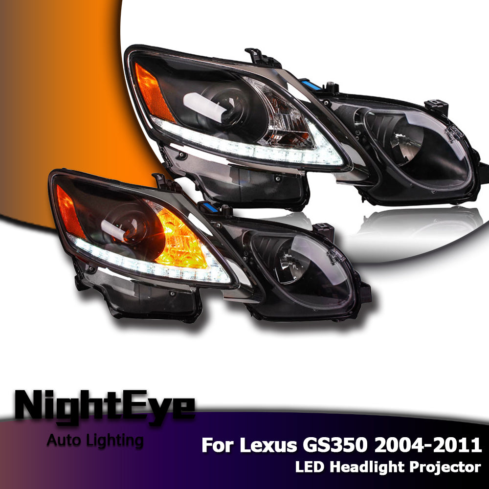NightEye Car Styling for Lexus GS350 Headlights 2004-2011 GS300 LED Headlight LED DRL Bi Xenon Lens High Low Beam Parking