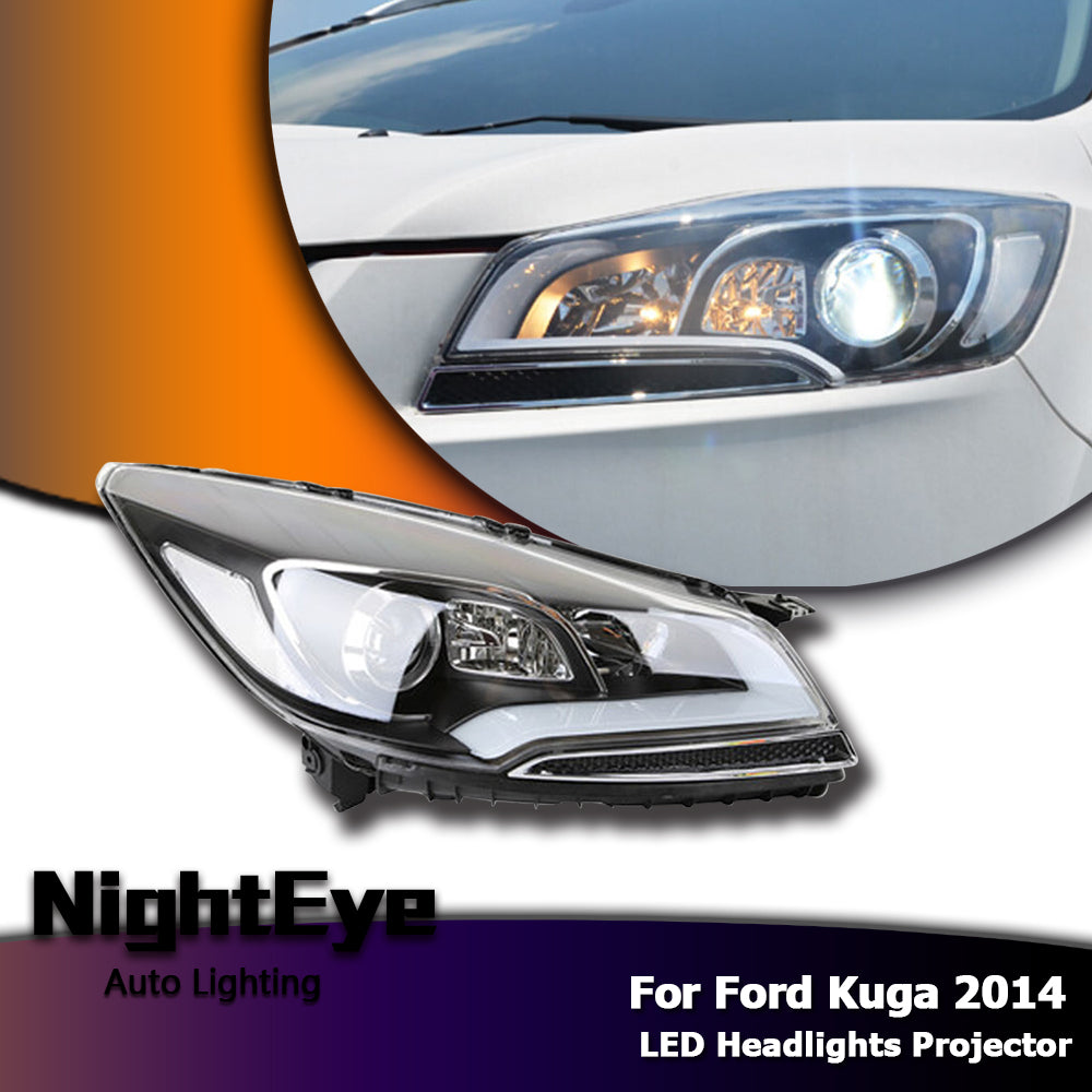 NightEye Car Styling for Ford Escape Headlights 2014 Kuga Cob Design LED Headlight DRL Bi Xenon Lens High Low Beam Parking Fog Lamp