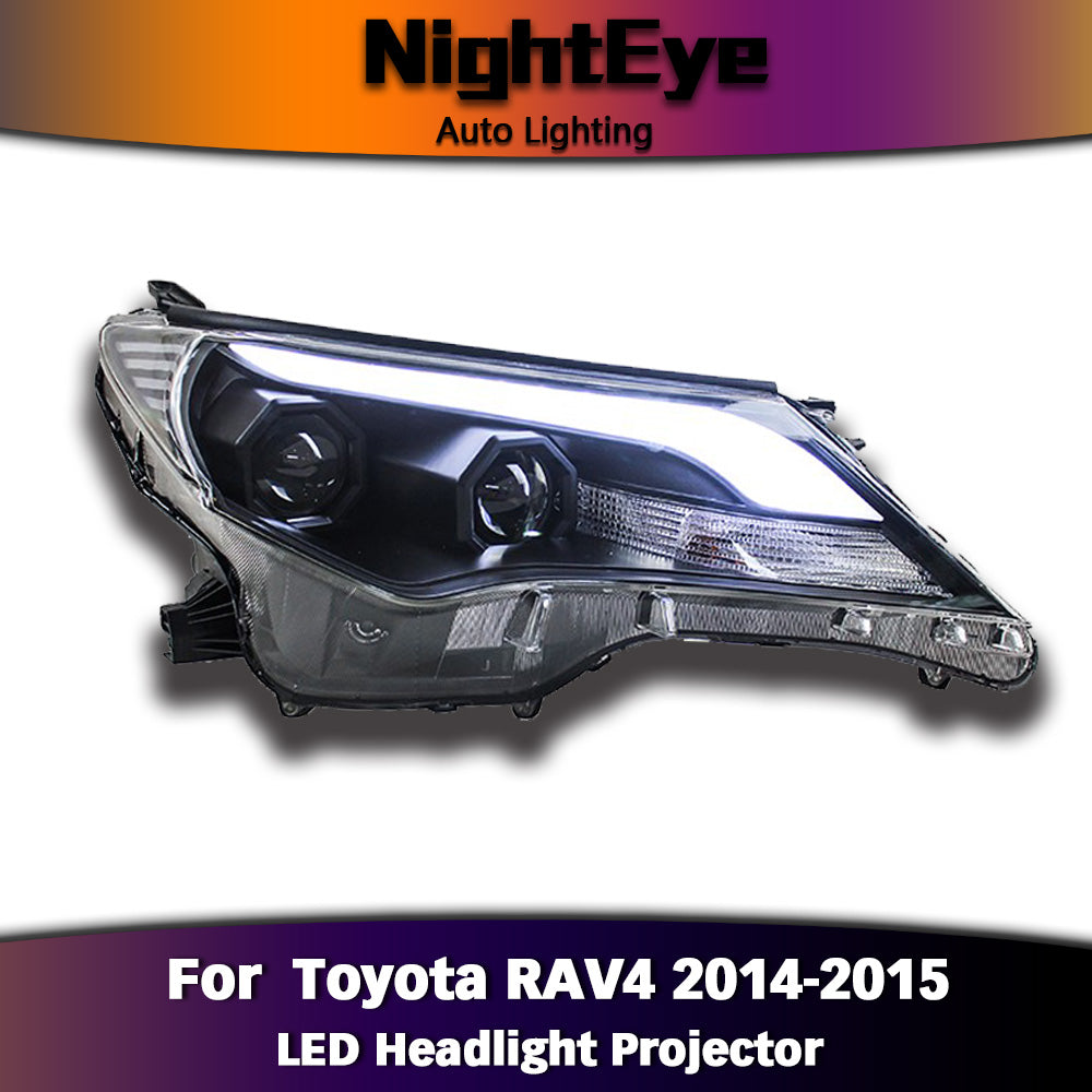 NightEye Car Styling for 2014-2015 New RAV4 LED Headlights RAV4 LED Headlight DRL Bi Xenon Lens High Low Beam Parking Fog Lamp