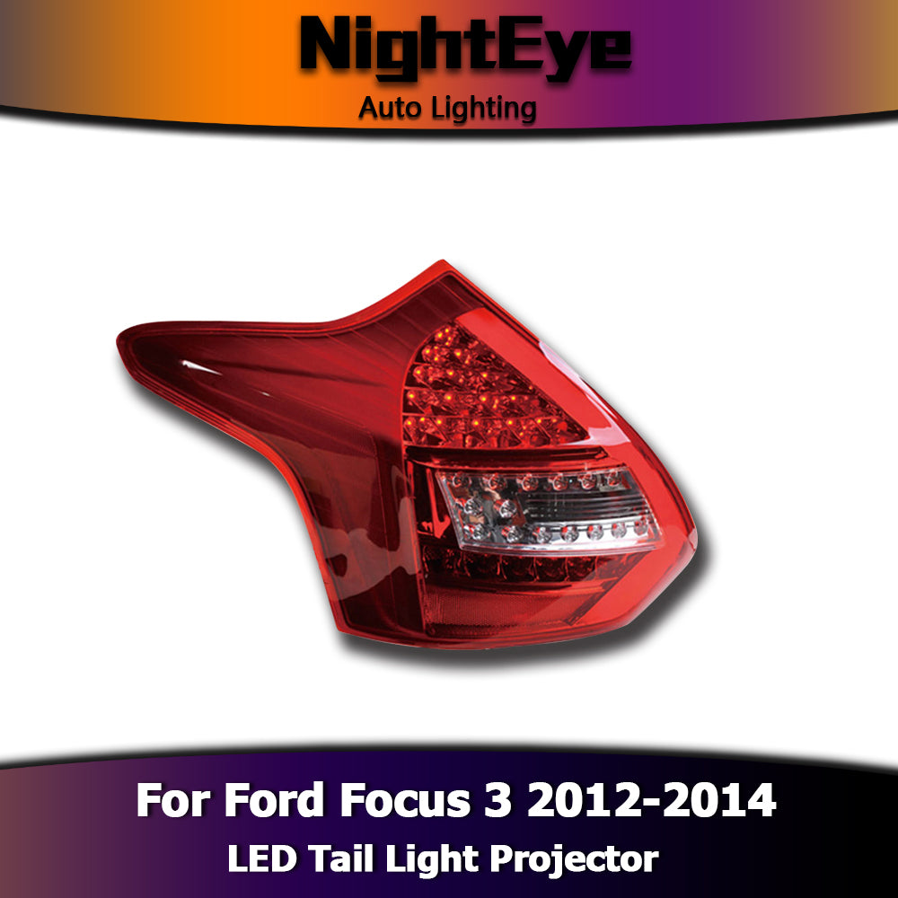 NightEye Car Styling for Ford Focus 3 Tail Lights 2012-2014 Focus Hatch Back LED Tail Light Rear Lamp DRL+Brake+Park+Signal