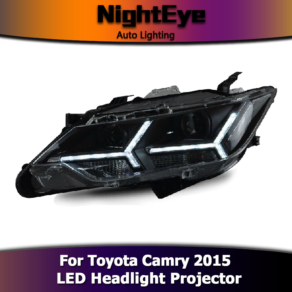 NightEyeCar Styling for Toyota Camry V55 Headlights 2015 New Camry LED Headlight DRL Bi Xenon Lens High Low Beam Parking Fog Lamp