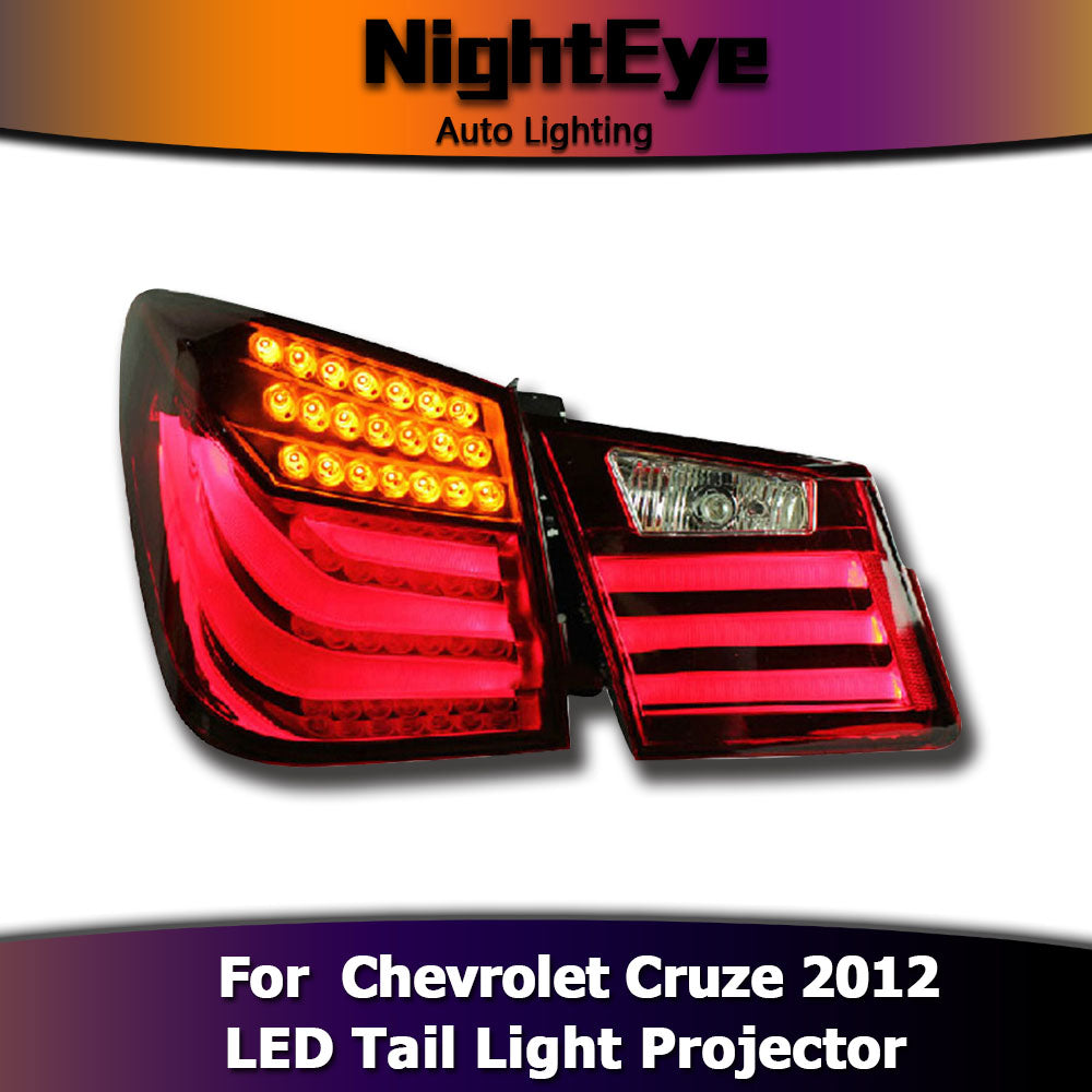 NightEye Car Styling for Chevrolet Cruze Tail Lights BMW Design 2012 Cruze LED Tail Light Rear Lamp DRL+Brake+Park+Signal