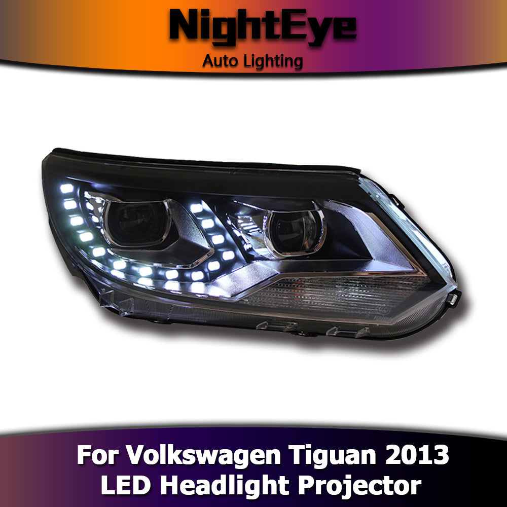 NightEye  Car Styling for VW Tiguan Headlights 2013 New Tiguan LED Headlight LED DRL Bi Xenon Lens Headlight High Low Beam Parking